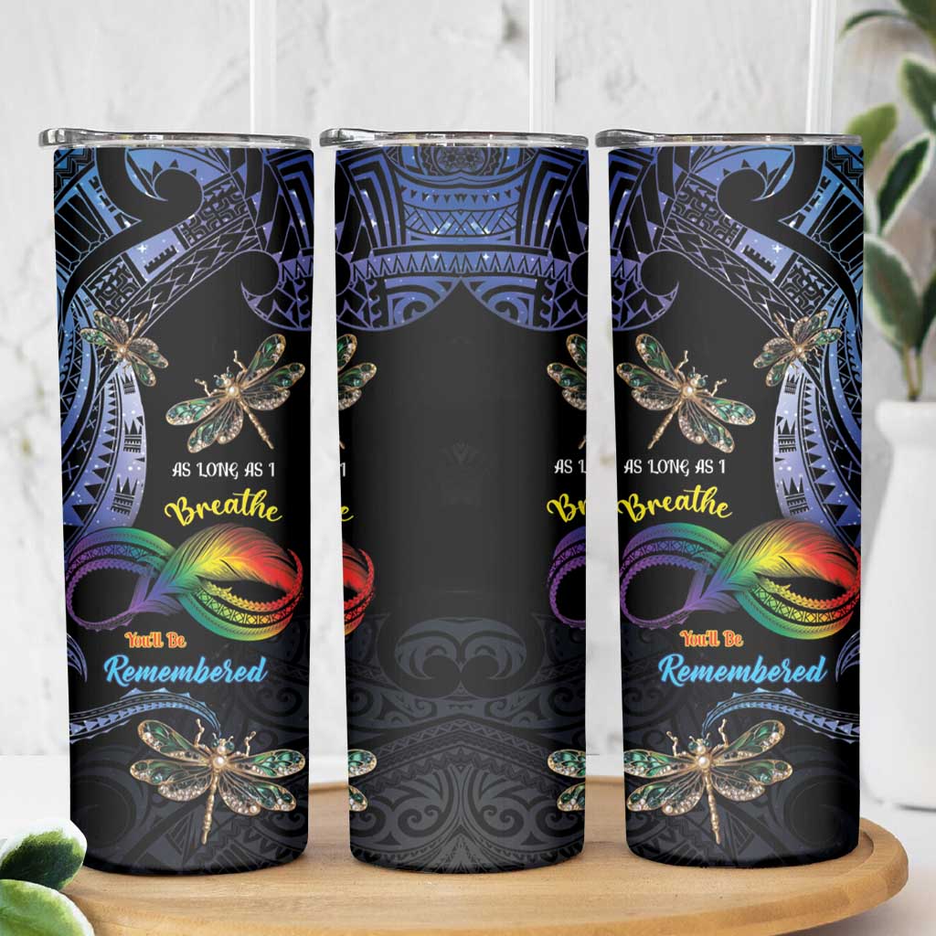Personalised Polynesian Memorial Skinny Tumbler As Long As I Breathe You'll Be Remembered LT01 - Polynesian Pride