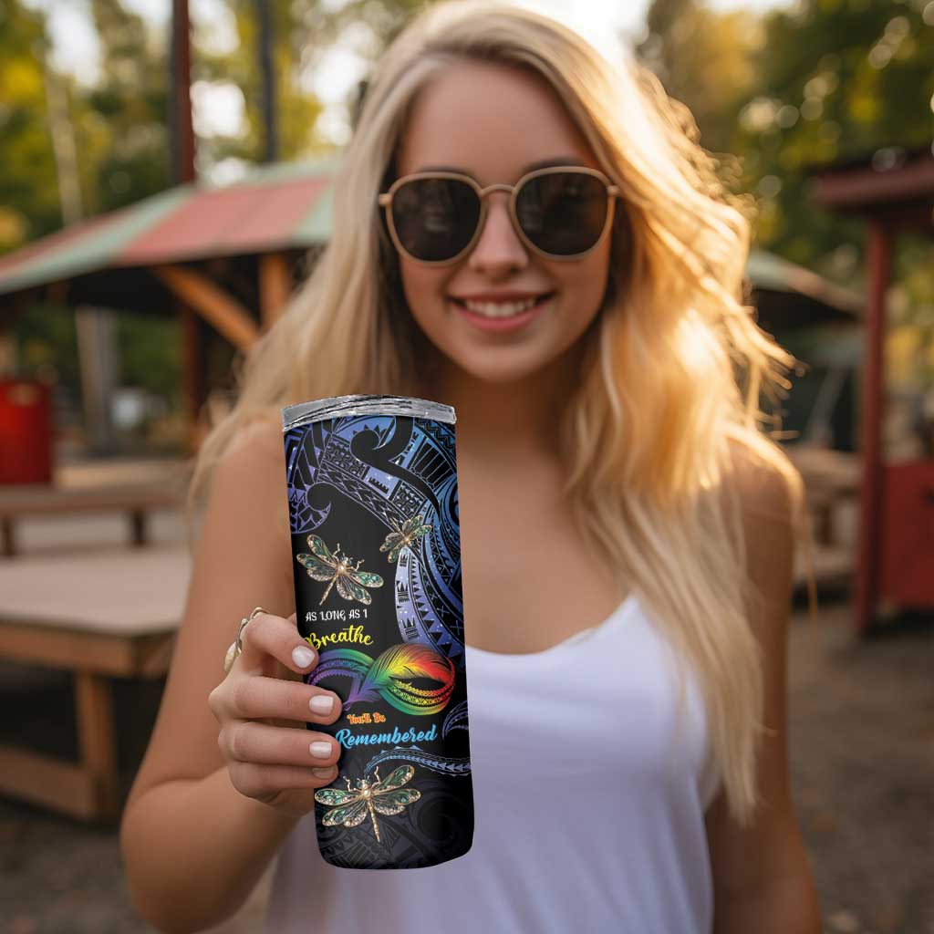 Personalised Polynesian Memorial Skinny Tumbler As Long As I Breathe You'll Be Remembered LT01 - Polynesian Pride