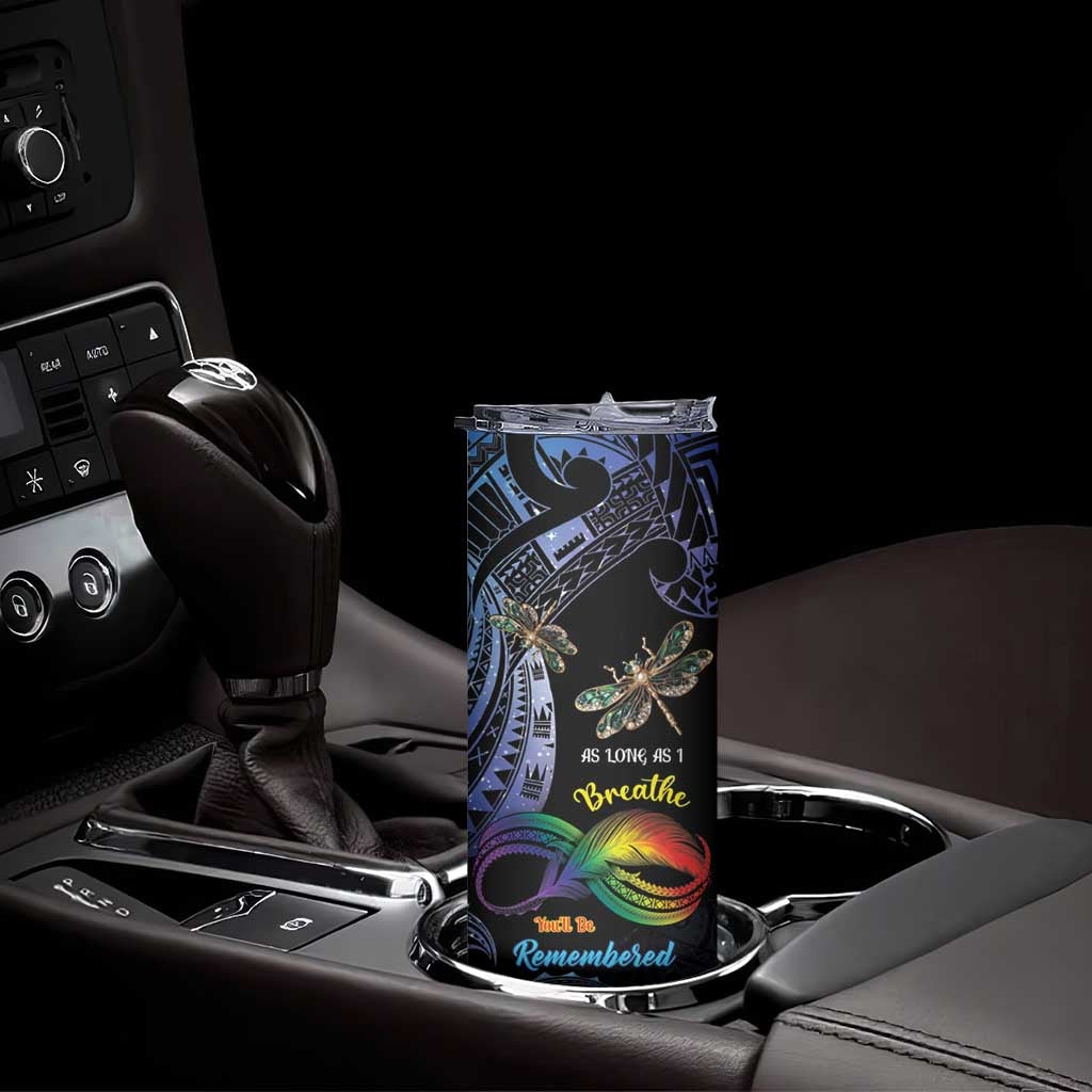 Personalised Polynesian Memorial Skinny Tumbler As Long As I Breathe You'll Be Remembered LT01 - Polynesian Pride