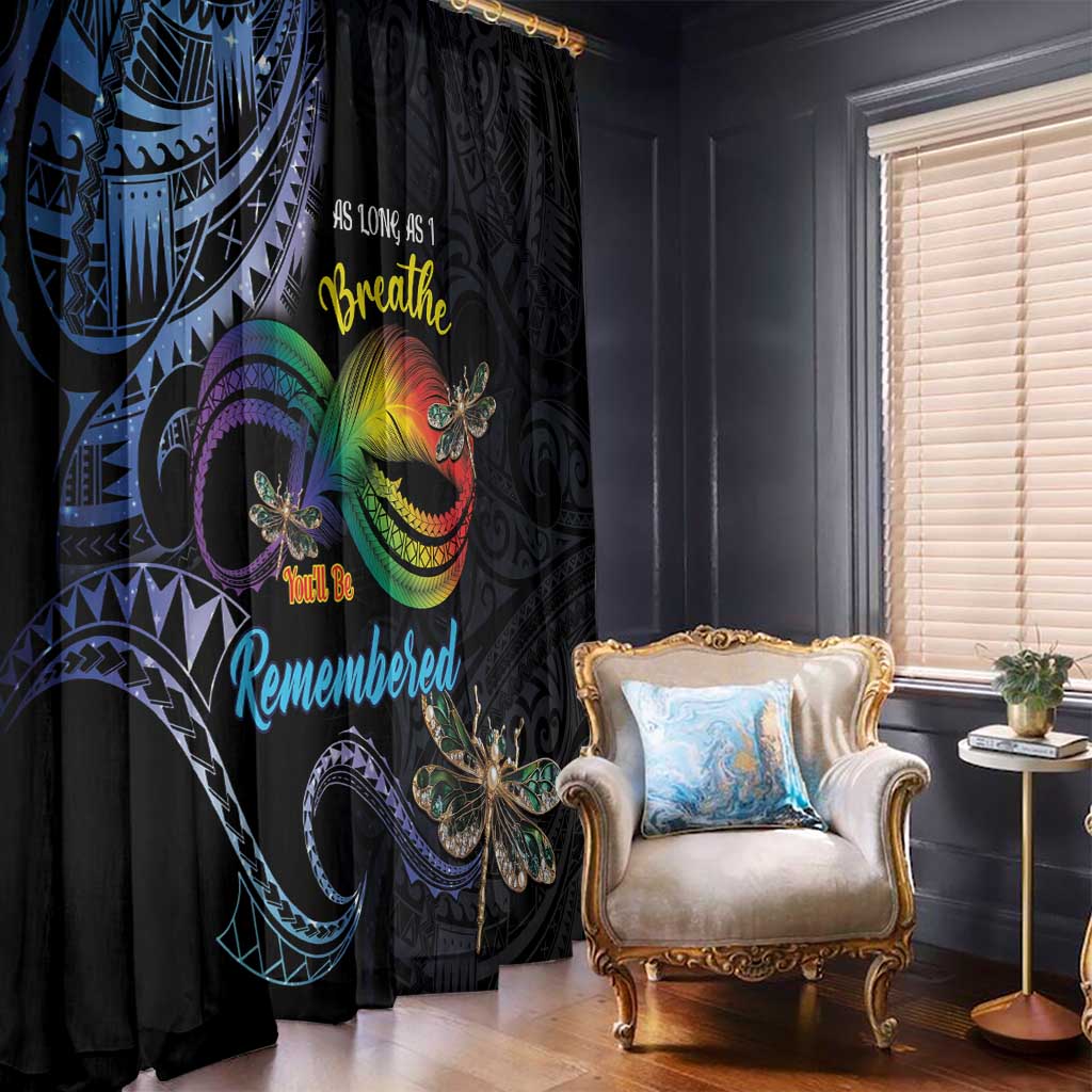 Polynesian Memorial Window Curtain As Long As I Breathe You'll Be Remembered