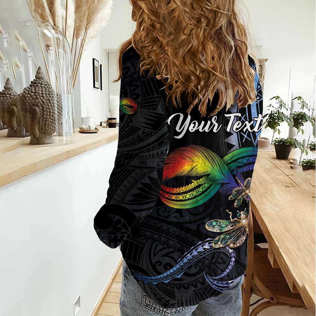 Personalised Polynesian Memorial Women Casual Shirt As Long As I Breathe You'll Be Remembered LT01 - Polynesian Pride