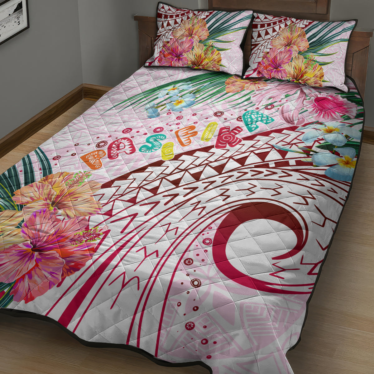 Pasifika Festival Quilt Bed Set Tribal Pattern Tropical Style