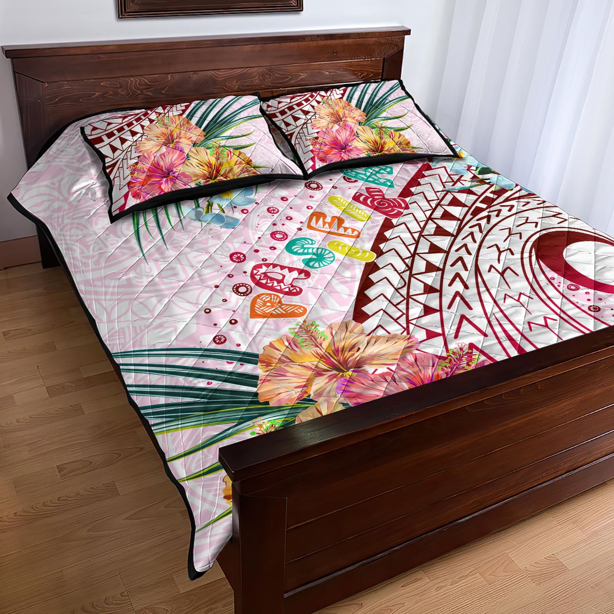 Pasifika Festival Quilt Bed Set Tribal Pattern Tropical Style