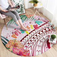 Pasifika Festival Round Carpet Tribal Pattern Tropical Style