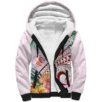 Pasifika Festival Sherpa Hoodie Tribal Pattern Tropical Style LT01 Unisex Pink - Polynesian Pride