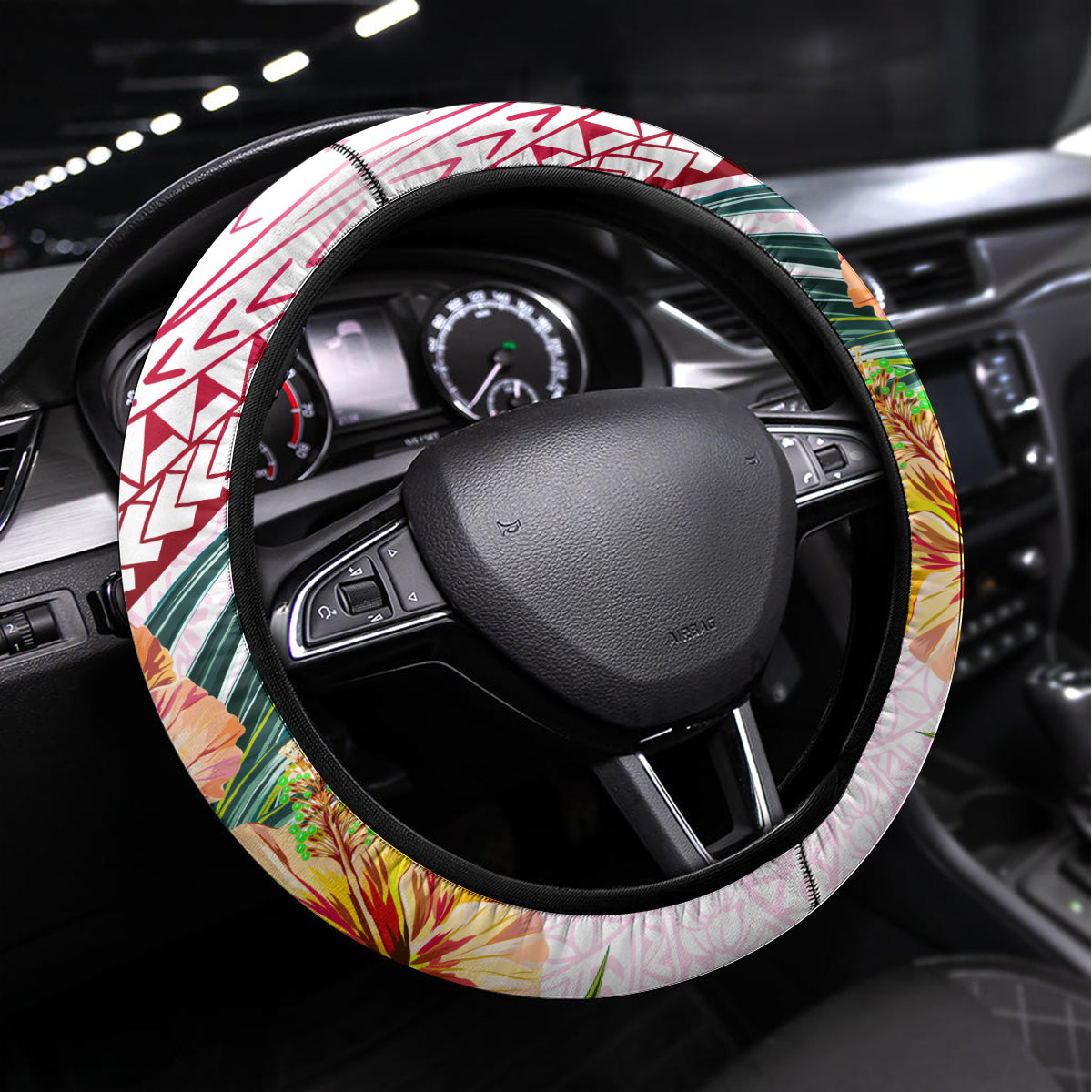 Pasifika Festival Steering Wheel Cover Tribal Pattern Tropical Style