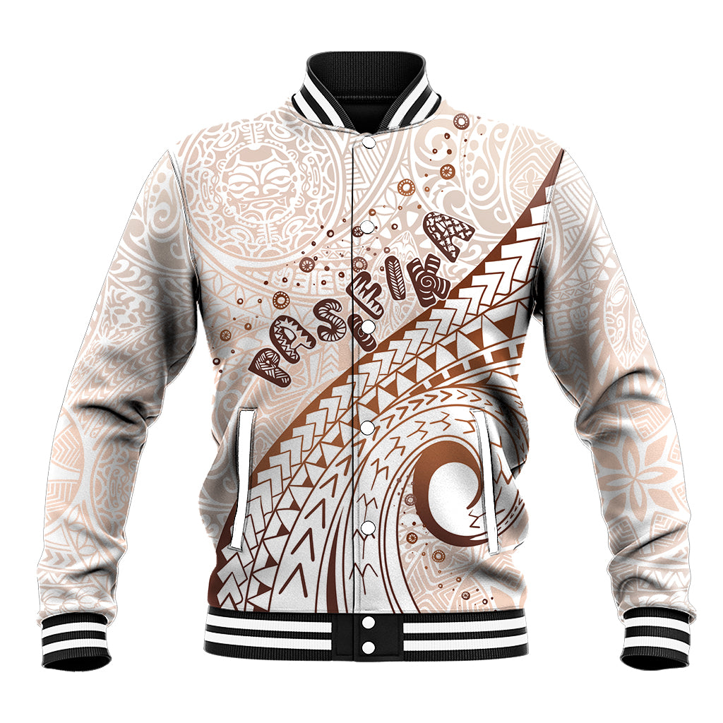 Pasifika Festival Baseball Jacket Vintage Tribal Pattern LT01 Unisex Brown - Polynesian Pride