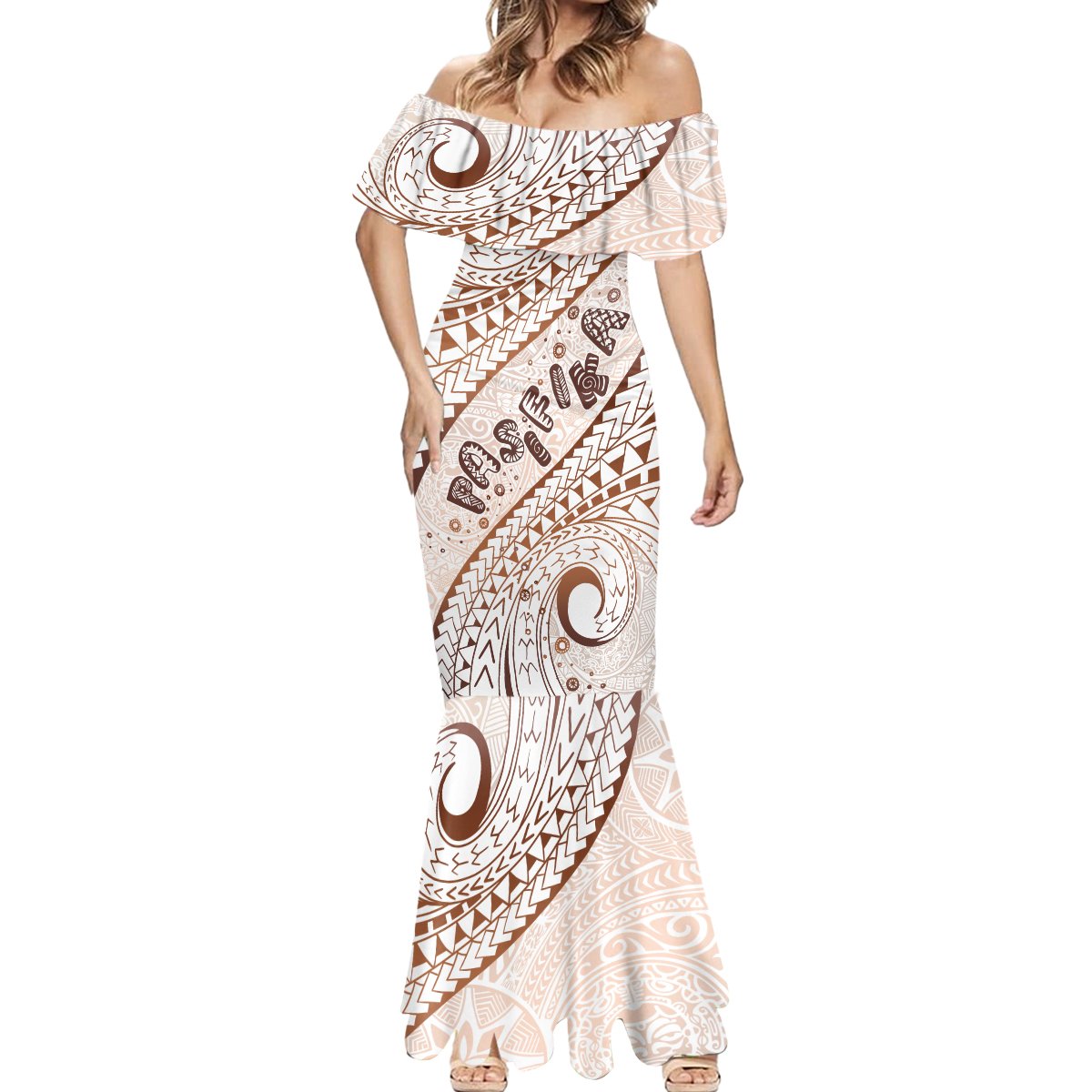 Pasifika Festival Mermaid Dress Vintage Tribal Pattern LT01 - Polynesian Pride