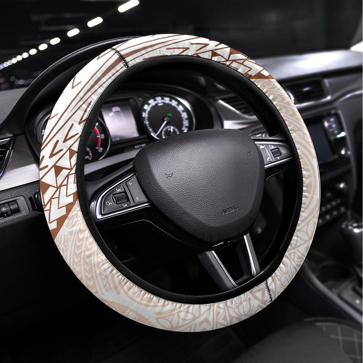 Pasifika Festival Steering Wheel Cover Vintage Tribal Pattern