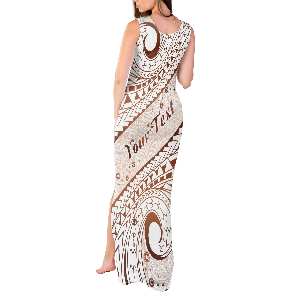 Pasifika Festival Tank Maxi Dress Vintage Tribal Pattern LT01 - Polynesian Pride