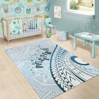 Pasifika Festival Area Rug Tribal Pattern Blue Version