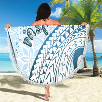 Pasifika Festival Beach Blanket Tribal Pattern Blue Version