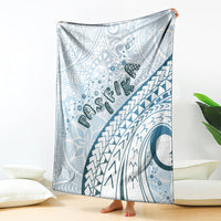 Pasifika Festival Blanket Tribal Pattern Blue Version