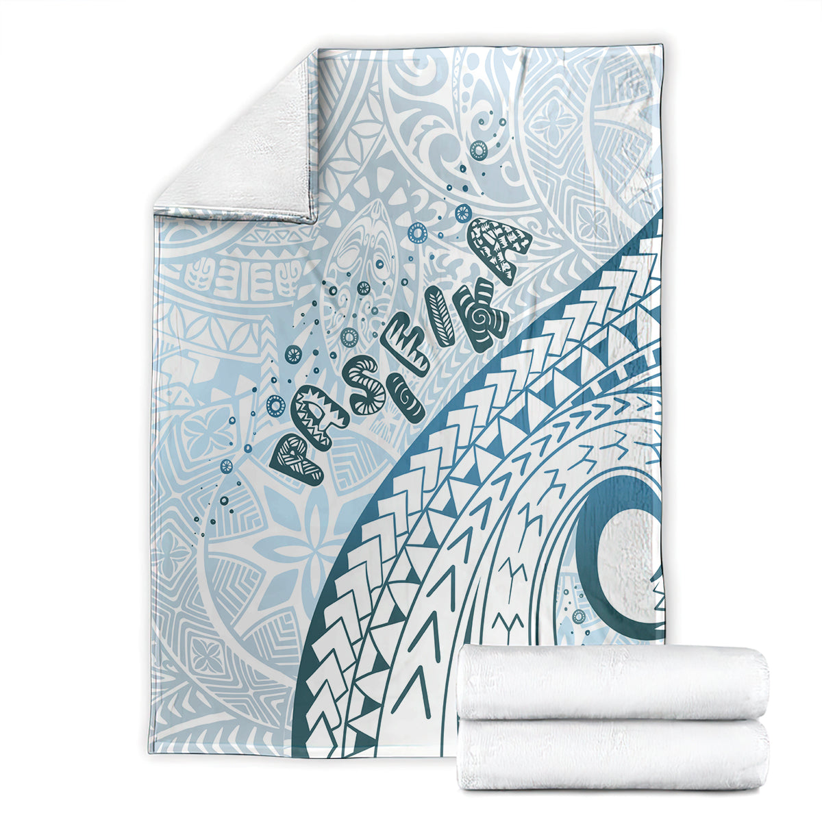 Pasifika Festival Blanket Tribal Pattern Blue Version