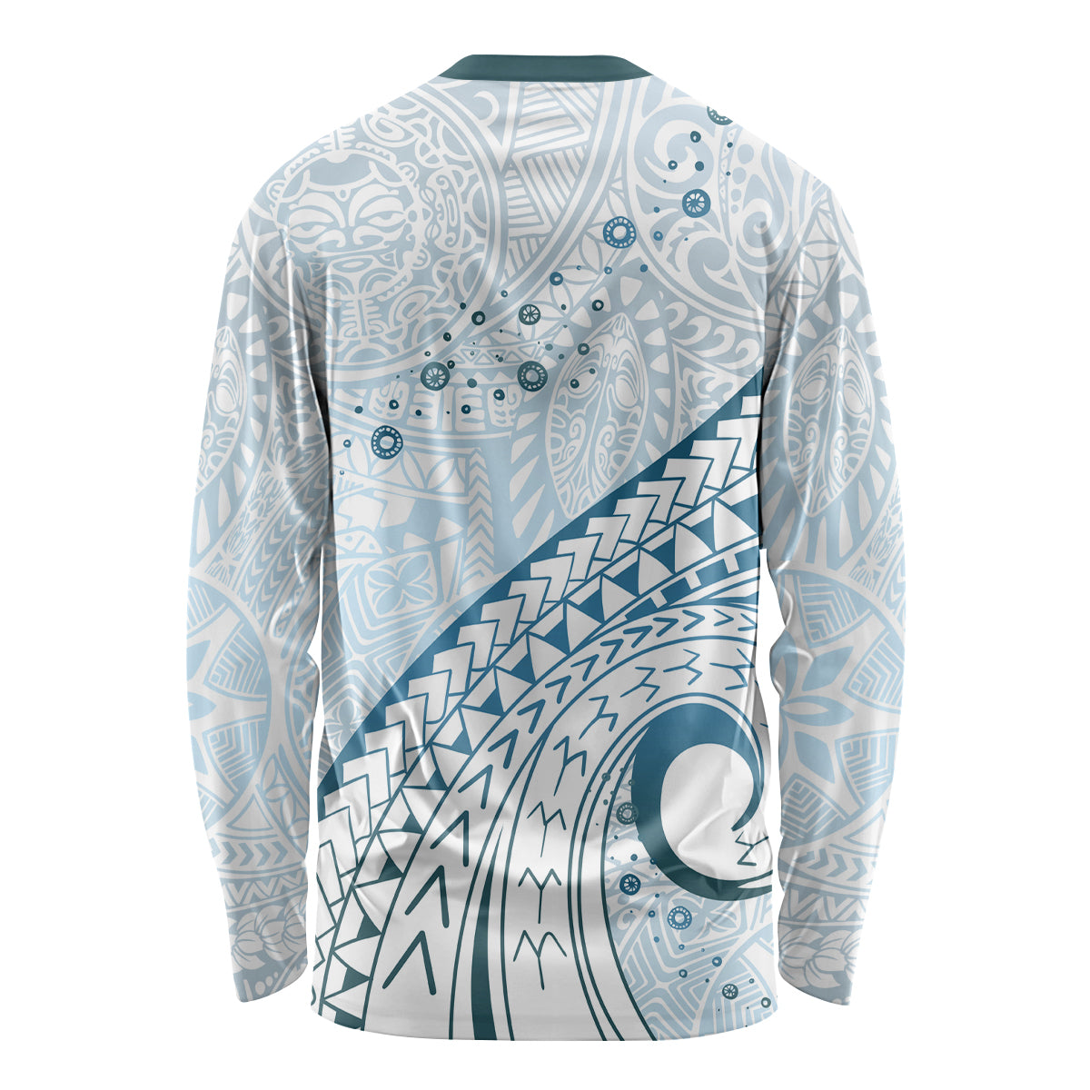 Pasifika Festival Long Sleeve Shirt Tribal Pattern Blue Version LT01 - Polynesian Pride
