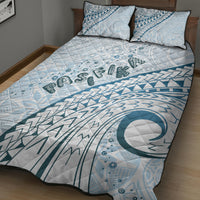 Pasifika Festival Quilt Bed Set Tribal Pattern Blue Version