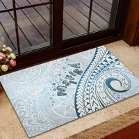 Pasifika Festival Rubber Doormat Tribal Pattern Blue Version