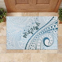 Pasifika Festival Rubber Doormat Tribal Pattern Blue Version