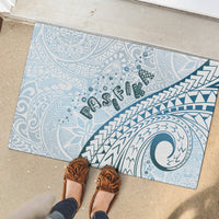 Pasifika Festival Rubber Doormat Tribal Pattern Blue Version