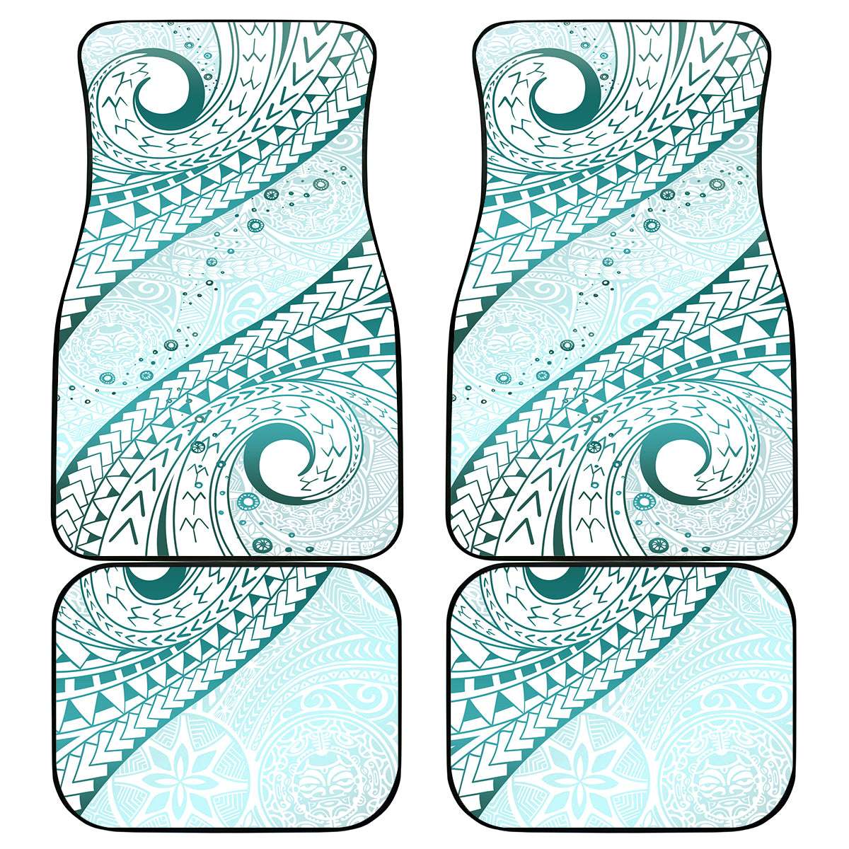 Pasifika Festival Car Mats Tribal Pattern Teal Version