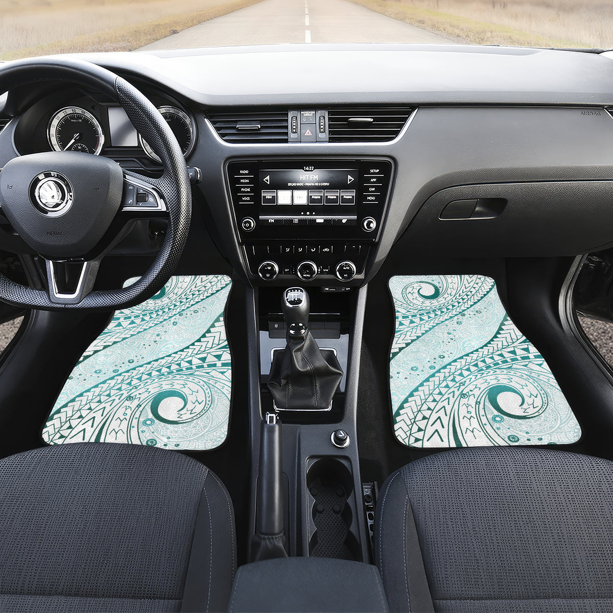 Pasifika Festival Car Mats Tribal Pattern Teal Version
