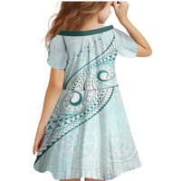 Pasifika Festival Family Matching Mermaid Dress and Hawaiian Shirt Tribal Pattern Teal Version LT01 - Polynesian Pride