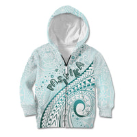 Pasifika Festival Kid Hoodie Tribal Pattern Teal Version LT01