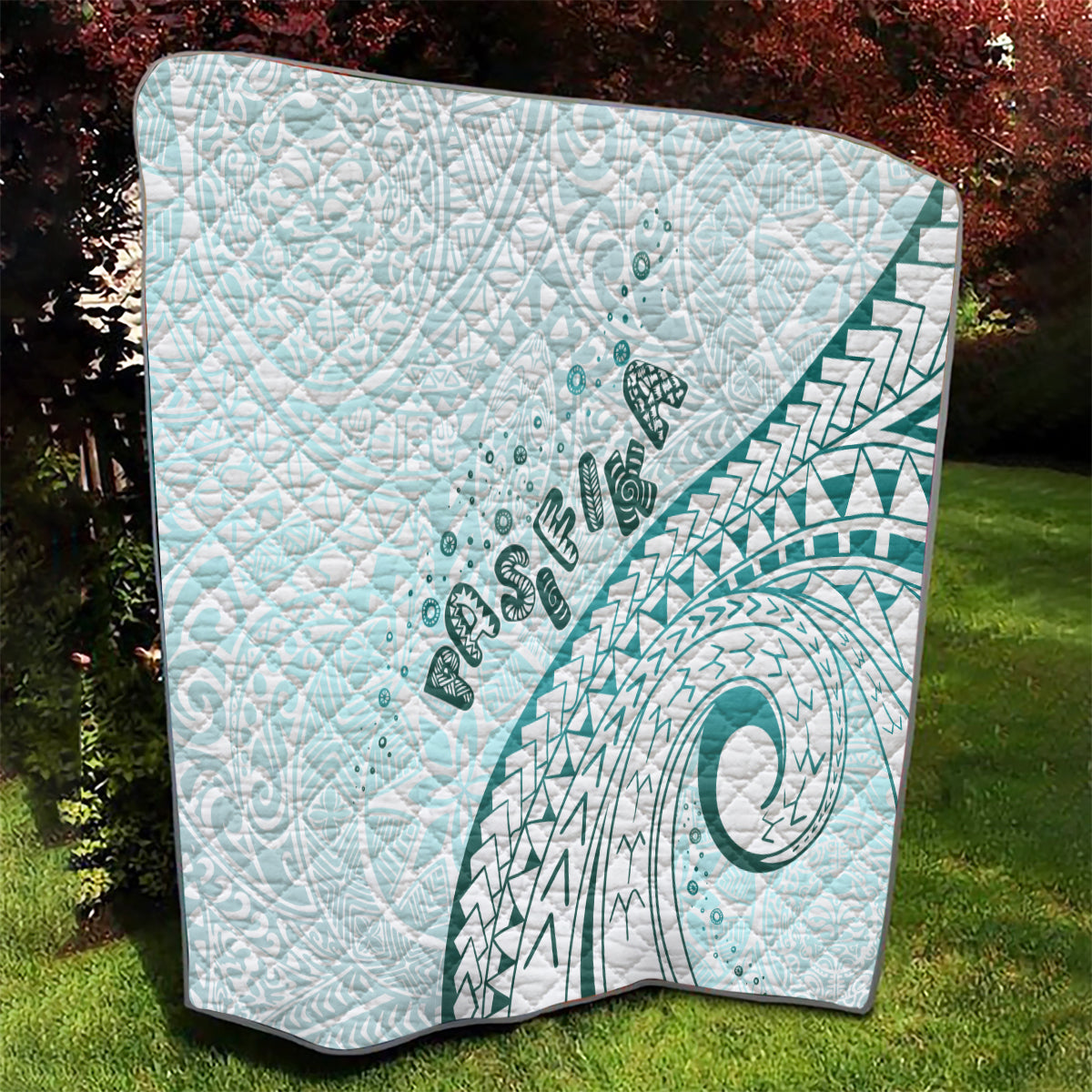 Pasifika Festival Quilt Tribal Pattern Teal Version LT01 - Polynesian Pride