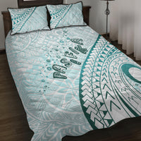 Pasifika Festival Quilt Bed Set Tribal Pattern Teal Version