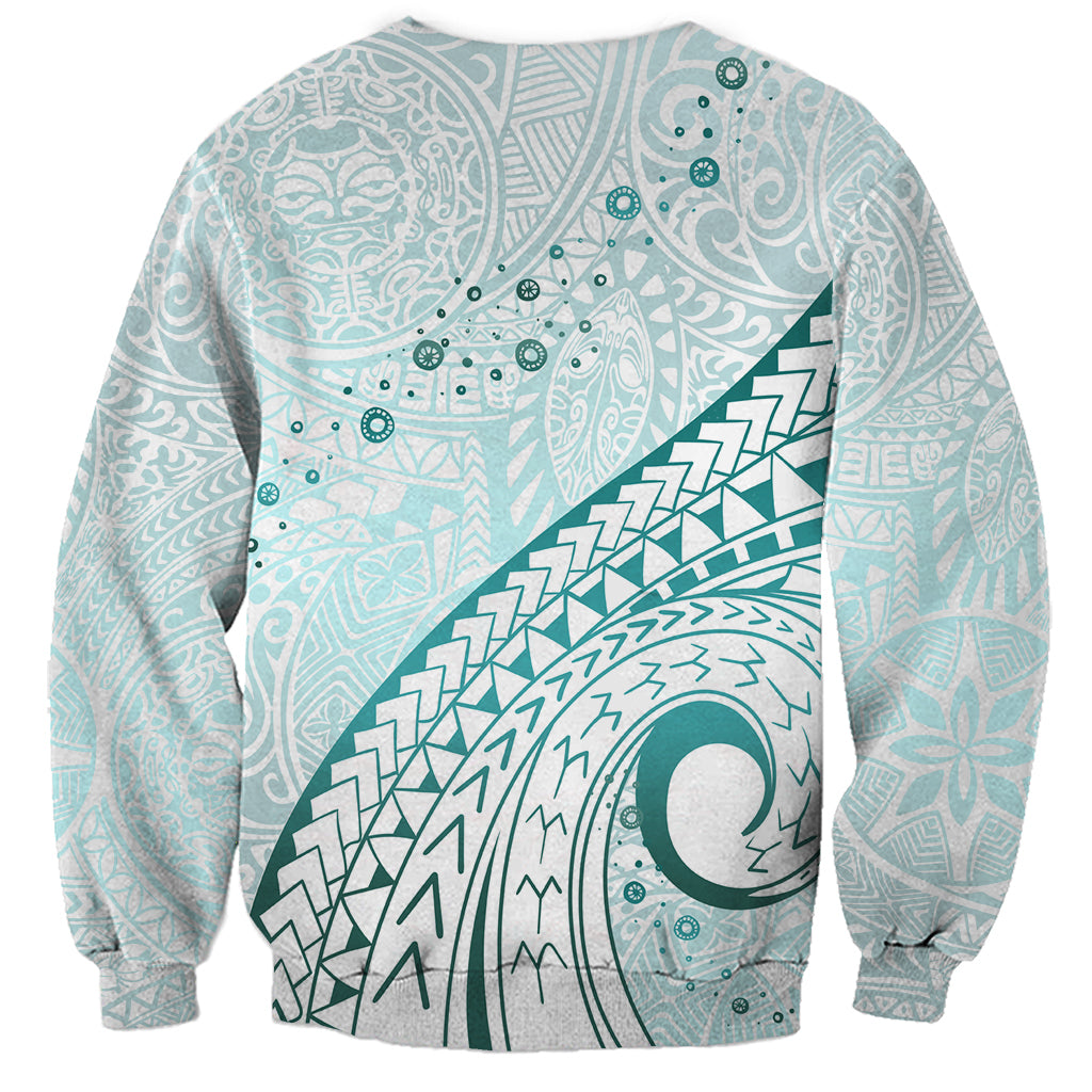 Pasifika Festival Sweatshirt Tribal Pattern Teal Version LT01 - Polynesian Pride