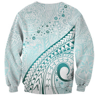 Pasifika Festival Sweatshirt Tribal Pattern Teal Version LT01 - Polynesian Pride