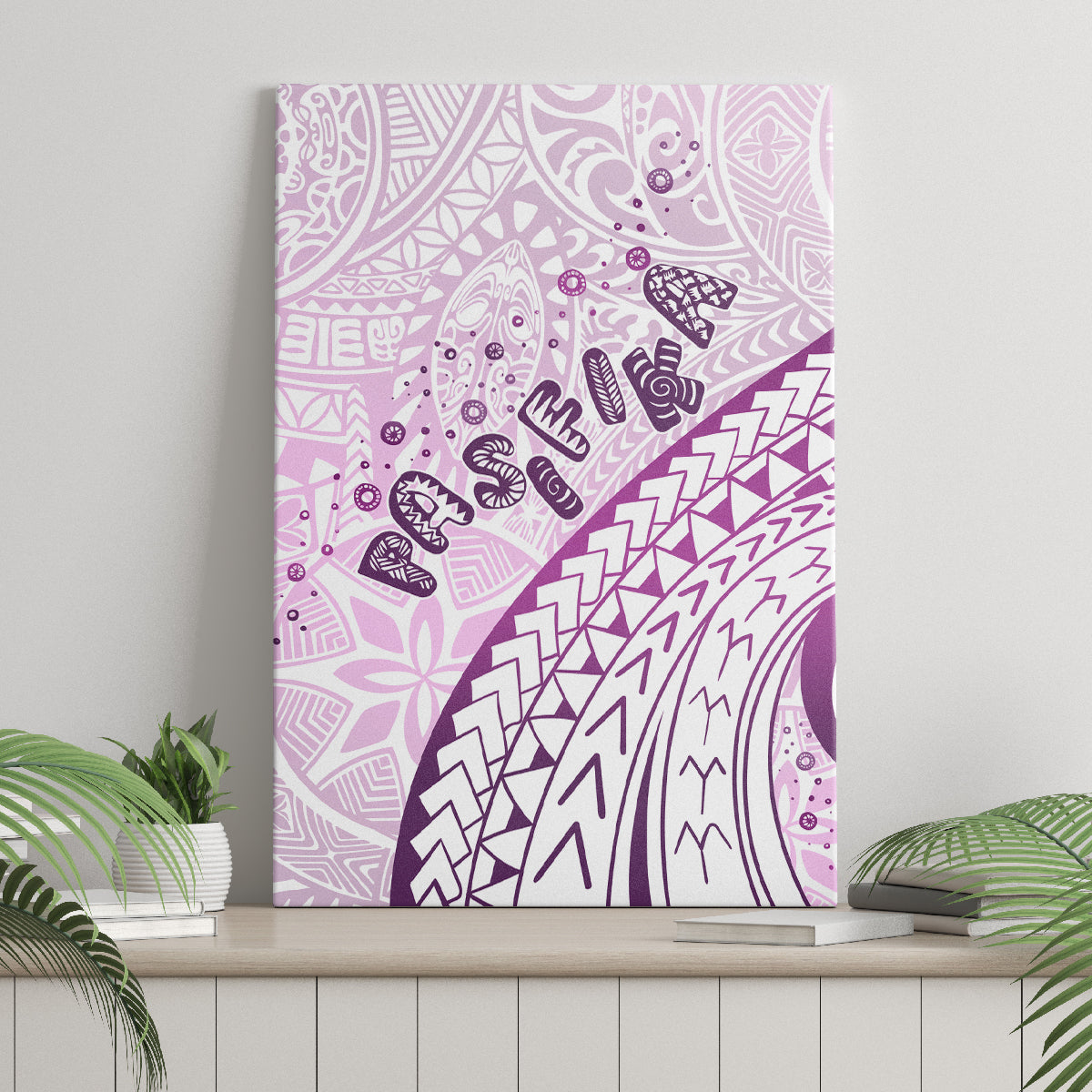 Pasifika Festival Canvas Wall Art Tribal Pattern Lilac Version