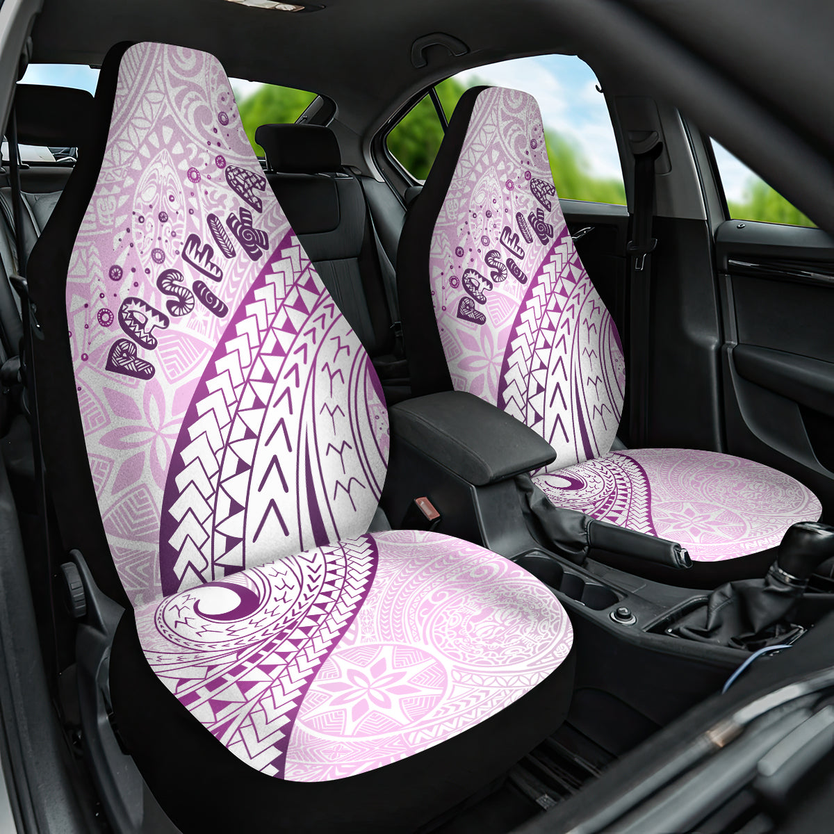 Pasifika Festival Car Seat Cover Tribal Pattern Lilac Version