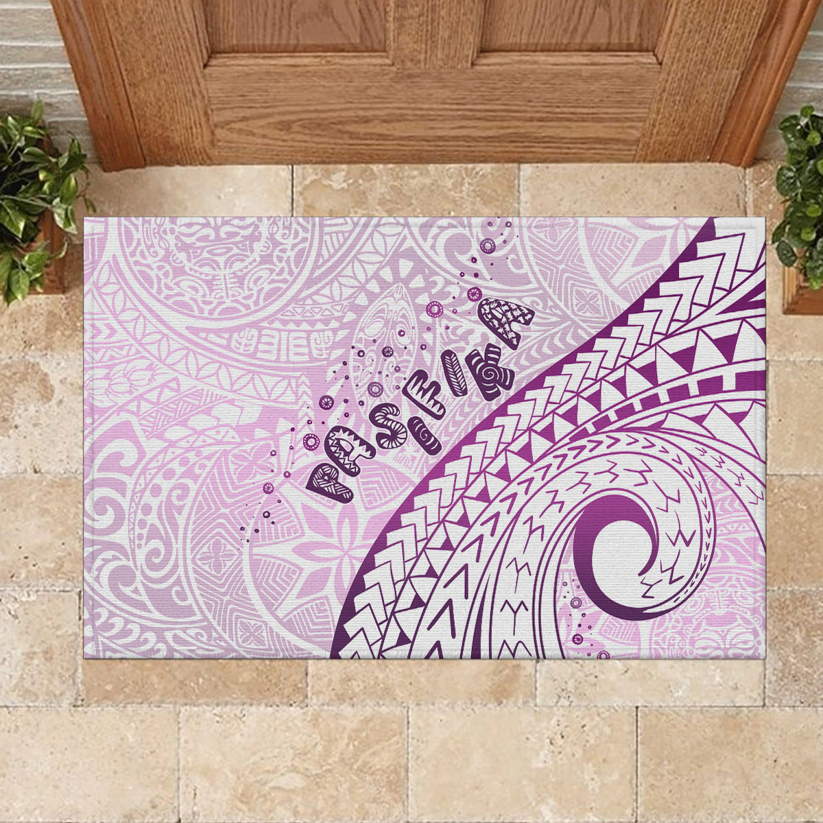 Pasifika Festival Rubber Doormat Tribal Pattern Lilac Version LT01 - Polynesian Pride