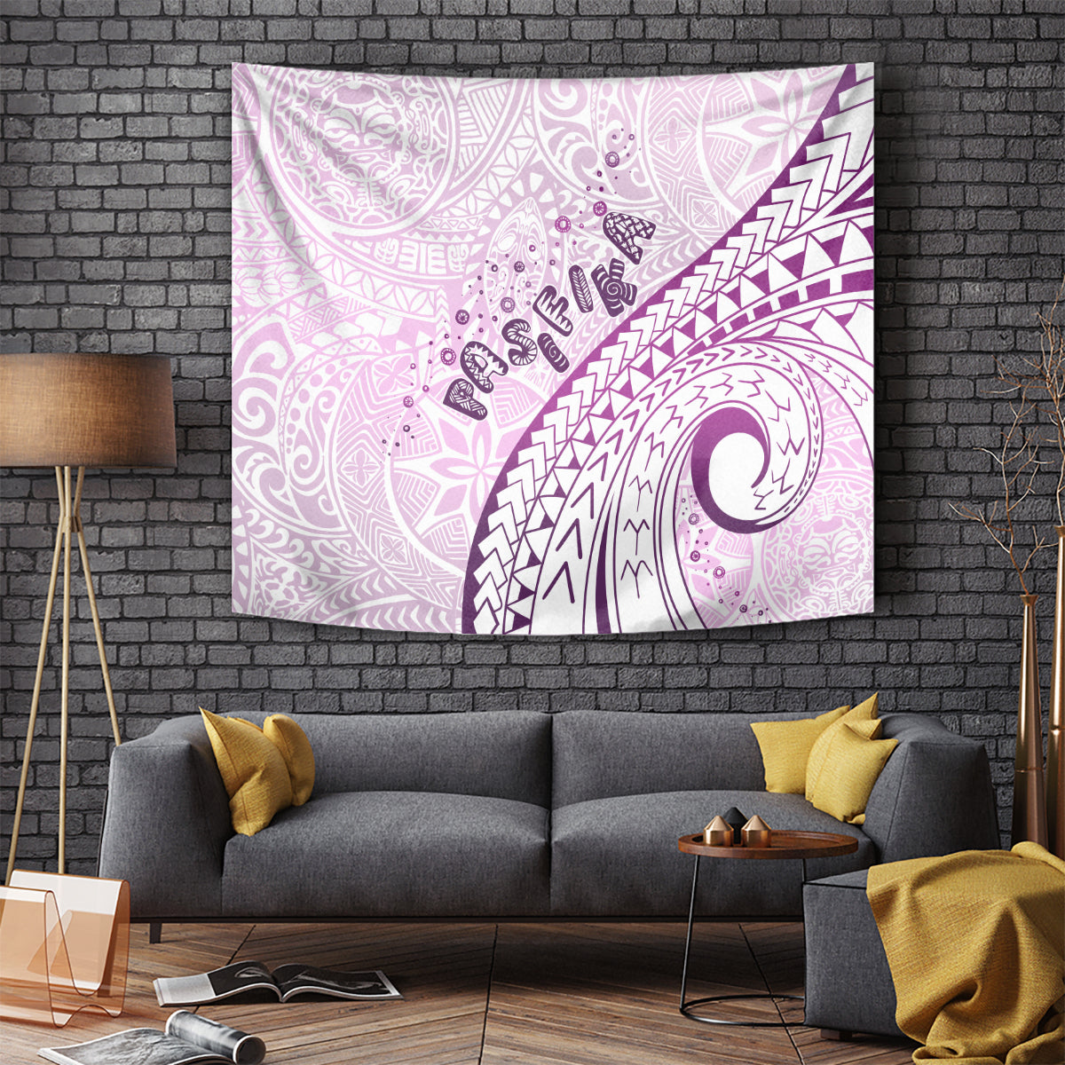 Pasifika Festival Tapestry Tribal Pattern Lilac Version