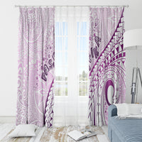 Pasifika Festival Window Curtain Tribal Pattern Lilac Version