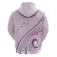 Pasifika Festival Zip Hoodie Tribal Pattern Lilac Version LT01 - Polynesian Pride
