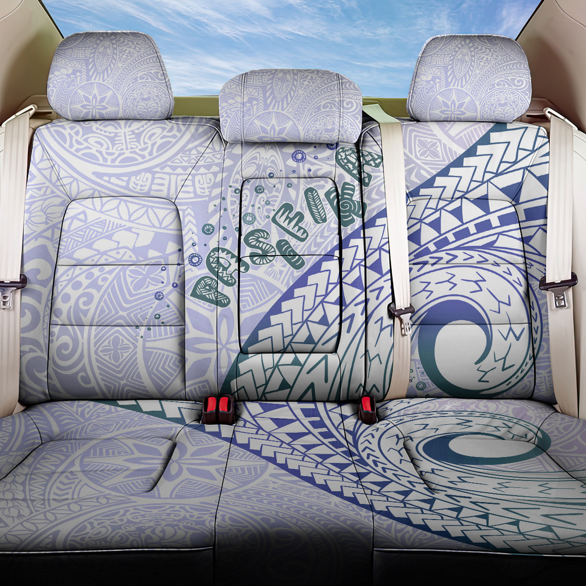 Pasifika Festival Back Car Seat Cover Tribal Pattern Violet Version LT01 One Size Purple - Polynesian Pride