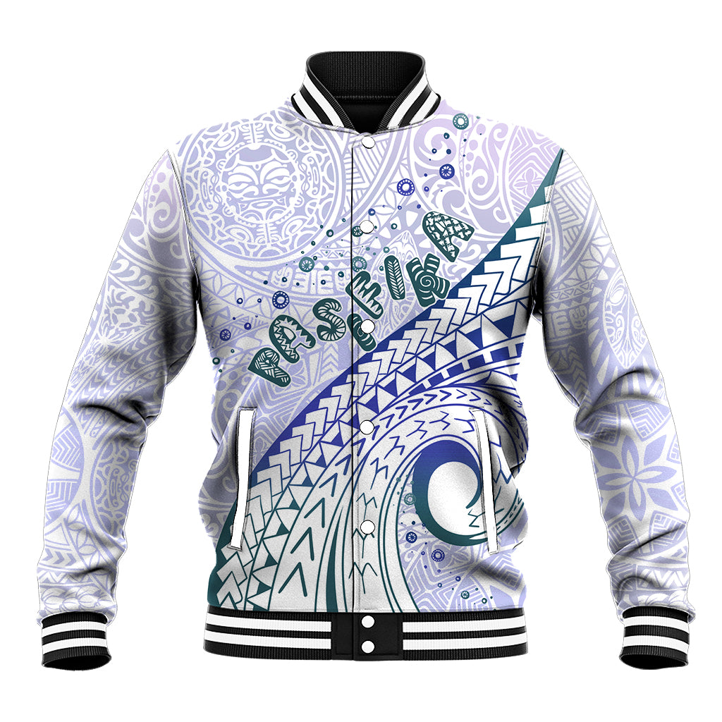 Pasifika Festival Baseball Jacket Tribal Pattern Violet Version LT01 Unisex Purple - Polynesian Pride