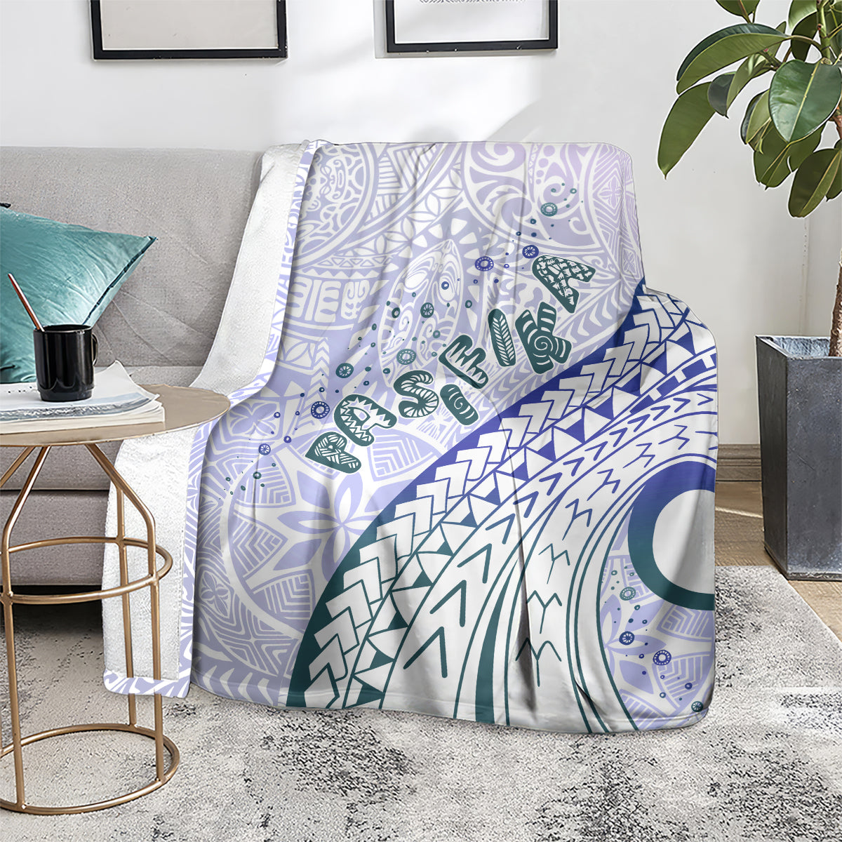 Pasifika Festival Blanket Tribal Pattern Violet Version