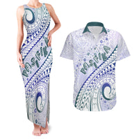 Pasifika Festival Couples Matching Tank Maxi Dress and Hawaiian Shirt Tribal Pattern Violet Version LT01 Purple - Polynesian Pride