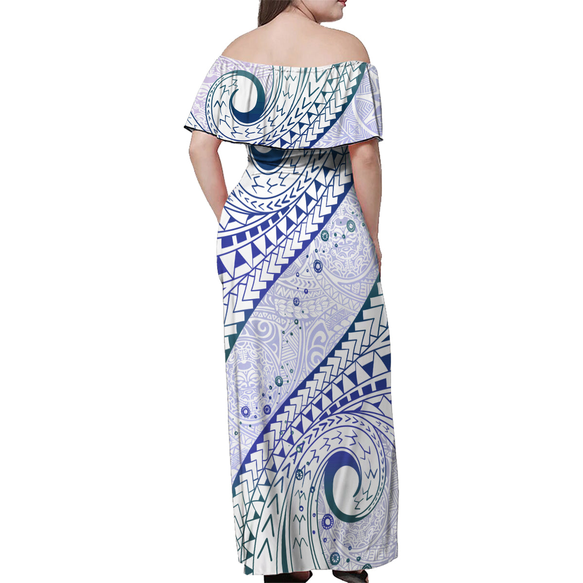 Pasifika Festival Family Matching Off Shoulder Maxi Dress and Hawaiian Shirt Tribal Pattern Violet Version LT01 - Polynesian Pride