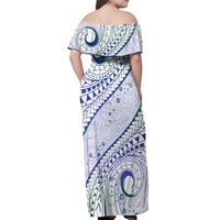 Pasifika Festival Off Shoulder Maxi Dress Tribal Pattern Violet Version LT01 - Polynesian Pride
