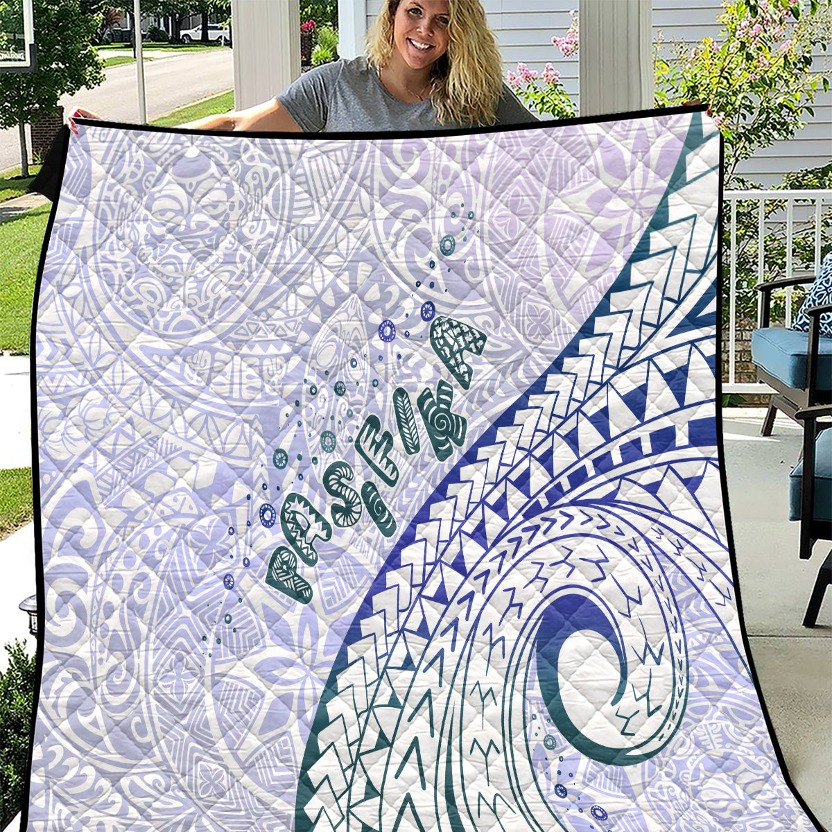 Pasifika Festival Quilt Tribal Pattern Violet Version LT01 Purple - Polynesian Pride