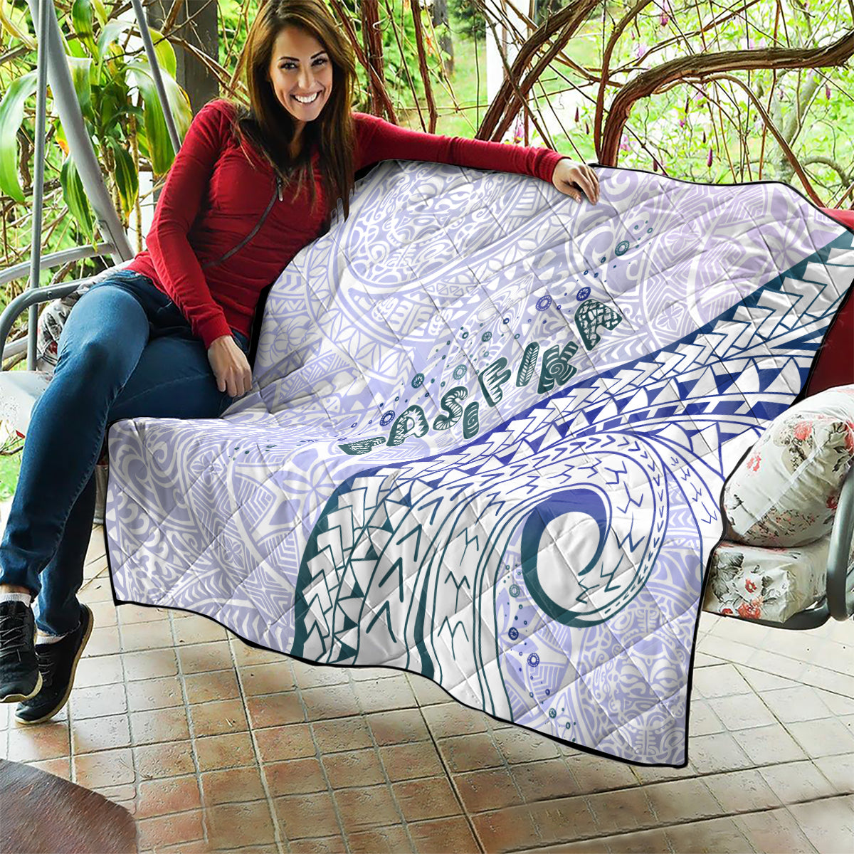 Pasifika Festival Quilt Tribal Pattern Violet Version LT01 - Polynesian Pride