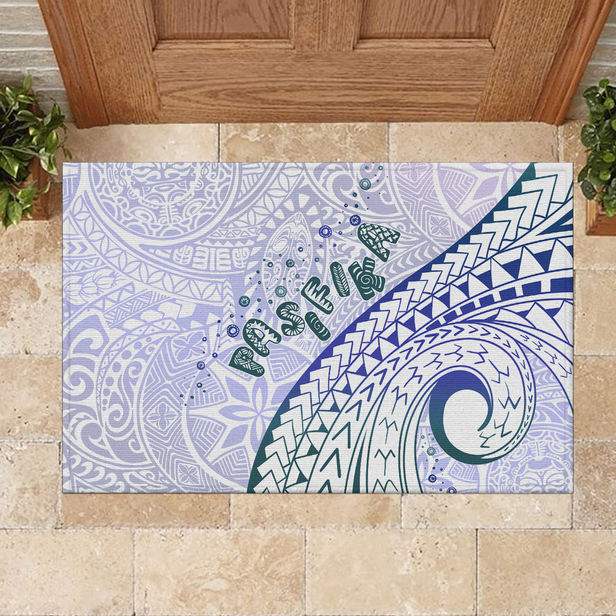 Pasifika Festival Rubber Doormat Tribal Pattern Violet Version LT01 - Polynesian Pride