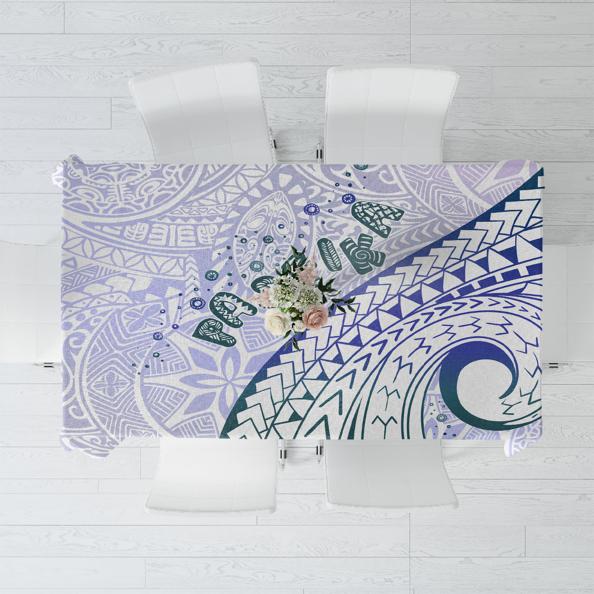 Pasifika Festival Tablecloth Tribal Pattern Violet Version LT01 Purple - Polynesian Pride