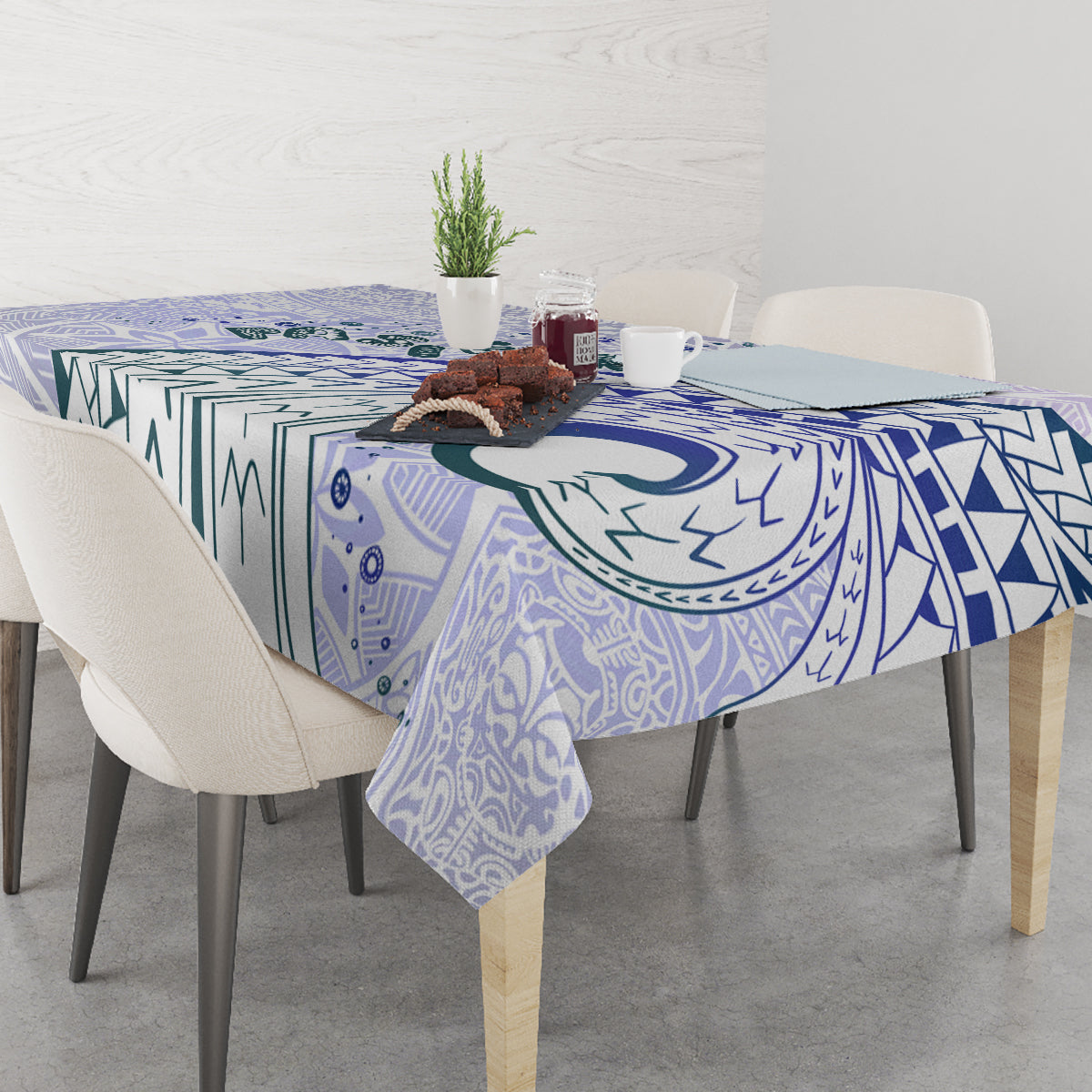 Pasifika Festival Tablecloth Tribal Pattern Violet Version LT01 - Polynesian Pride