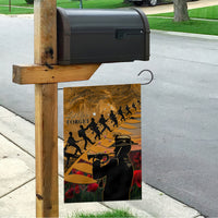 ANZAC Day 2024 Garden Flag Silver Fern With A Trumpet Soldier