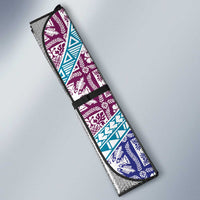 Hawaiian Quilt Pattern Auto Sun Shade Purple Blue Color Mixed - Polynesian Pride
